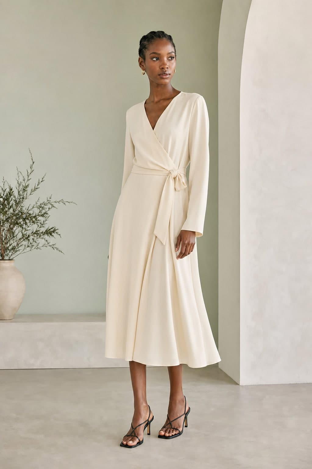 Luna wrap dress — alternate model view