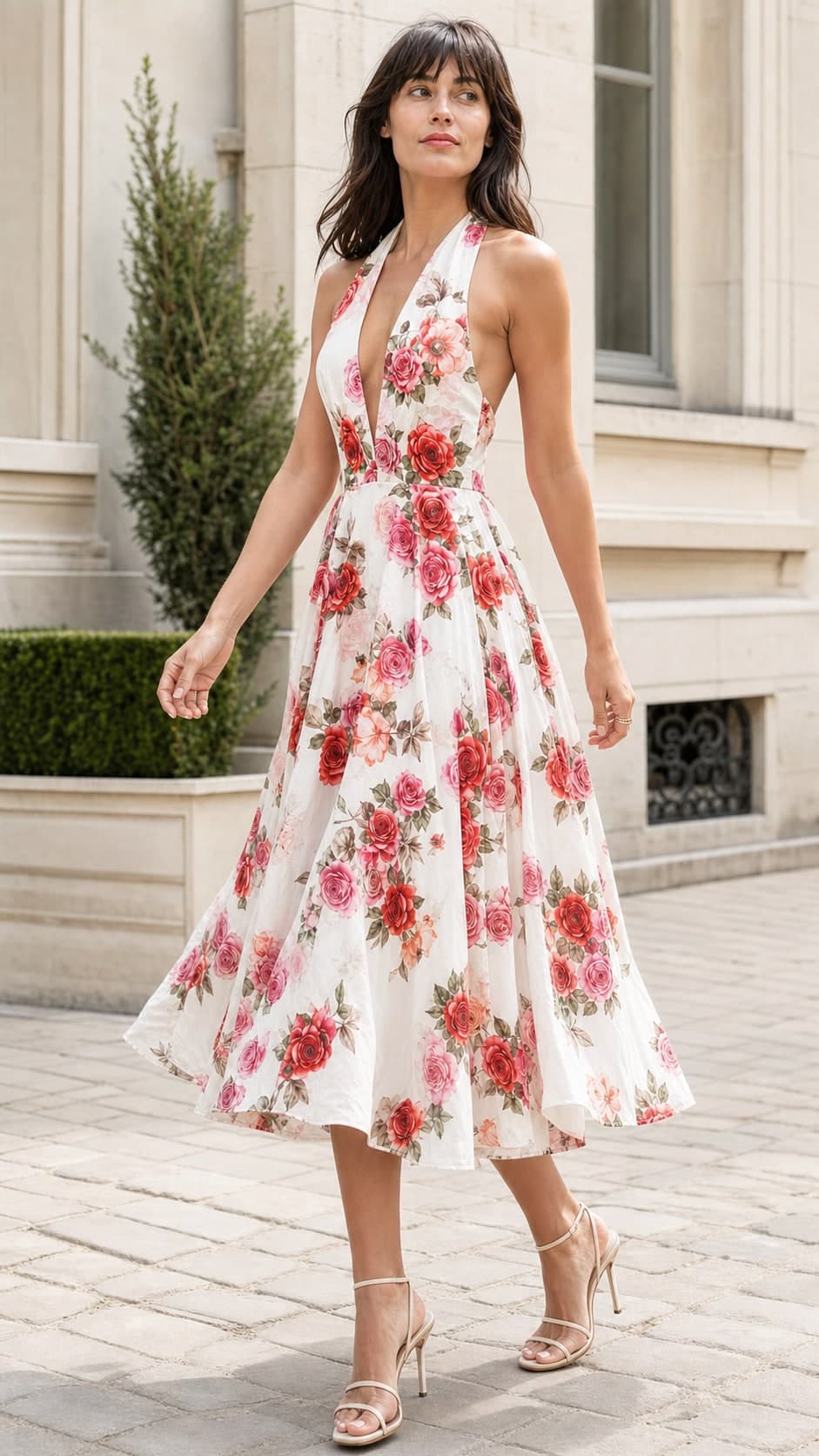 Rosa halter summer dress — alternate model view