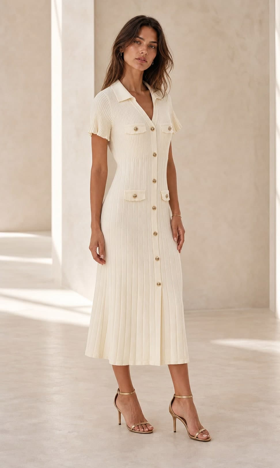 Selene knit midi dress — alternate model view